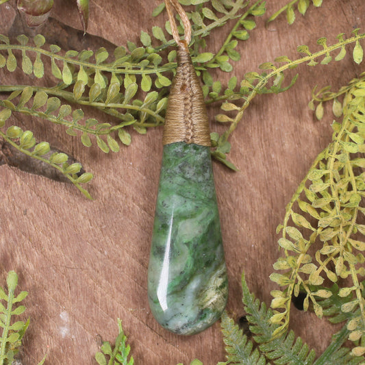 Roimata or Teardop carved from Hapopo Pounamu - NZ Greenstone