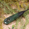 Roimata or Teardrop with Koru carved from Kawakawa Pounamu - NZ Greenstone