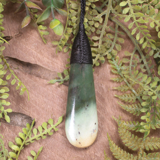 Roimata or Teardop carved from Hapopo Pounamu - NZ Greenstone