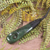 Roimata or Teardrop with Koru carved from Kawakawa Pounamu - NZ Greenstone