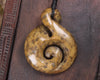 Koru Twist carved from Flower Jade Pounamu - NZ Greenstone