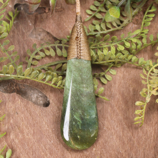 Roimata or Teardop carved from Hapopo Pounamu - NZ Greenstone