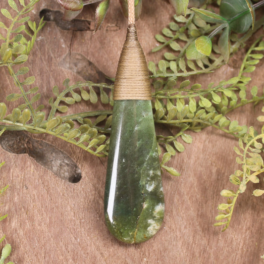 Roimata or Teardop carved from Hapopo Pounamu - NZ Greenstone