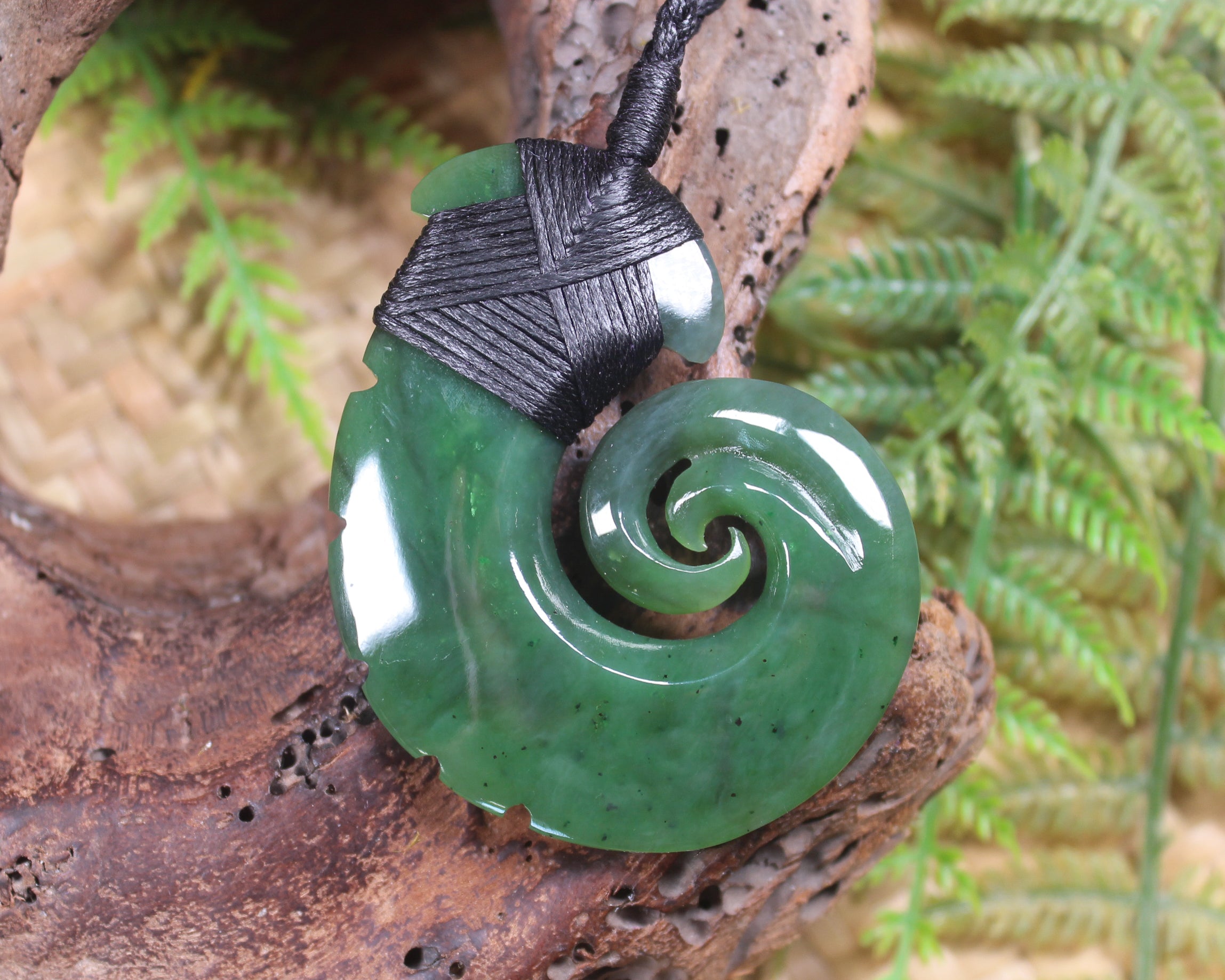 Hei Matau or Fish Hook carved from Hapopo Pounamu - NZ Greenstone