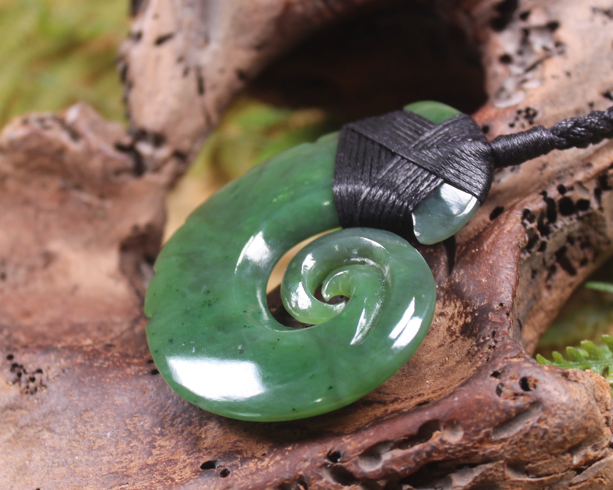 Hei Matau or Fish Hook carved from Hapopo Pounamu - NZ Greenstone