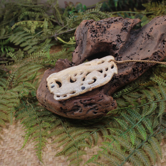 Manaia pendant carved from Whale Bone