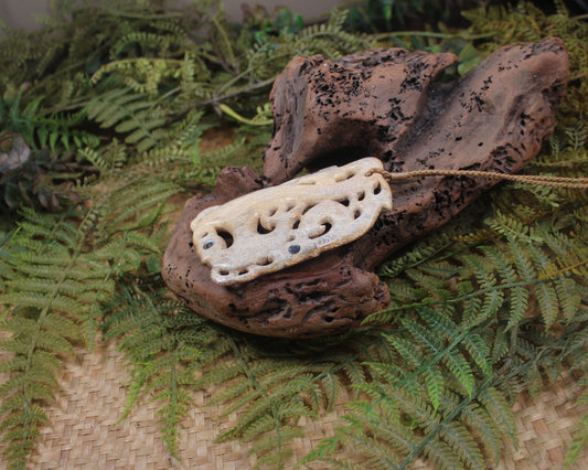 Manaia pendant carved from Whale Bone