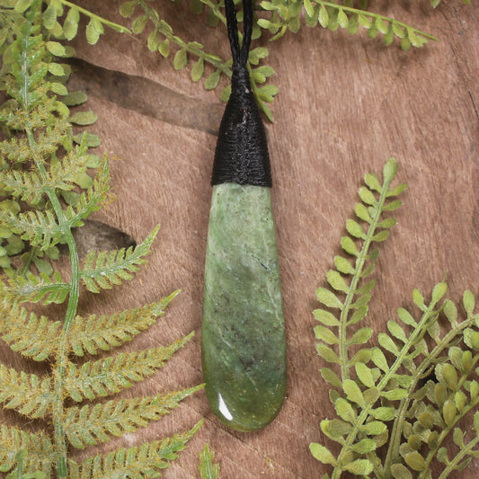 Roimata or Teardop carved from Hapopo Pounamu - NZ Greenstone