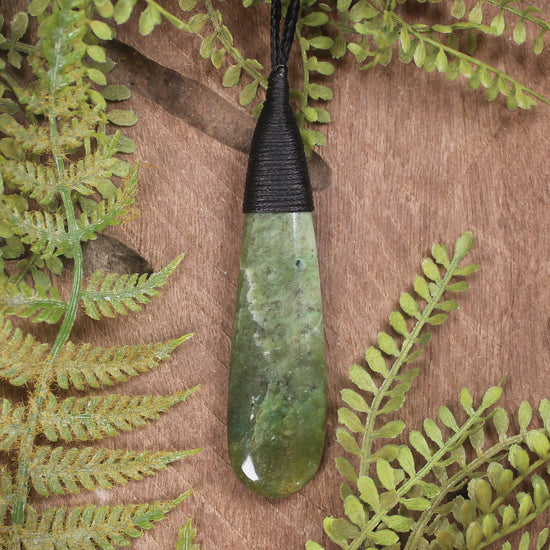 Roimata or Teardop carved from Hapopo Pounamu - NZ Greenstone