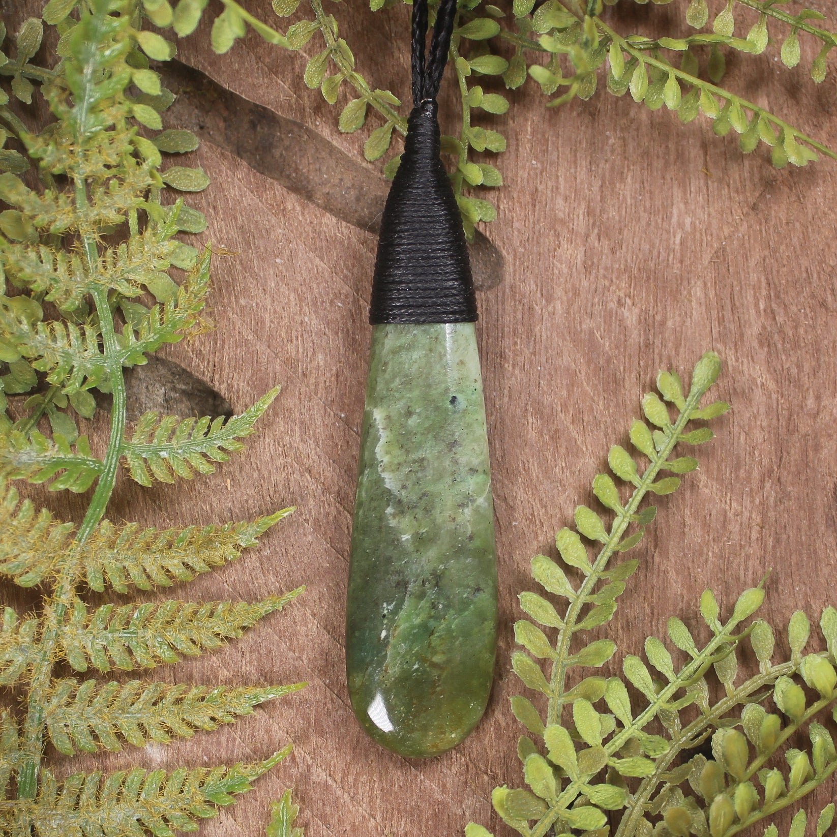 Roimata or Teardop carved from Hapopo Pounamu - NZ Greenstone