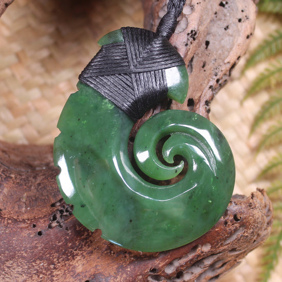 Hei Matau or Fish Hook carved from Hapopo Pounamu - NZ Greenstone
