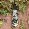 Roimata or Teardop with Koru carved from Rimu Pounamu - NZ Greenstone
