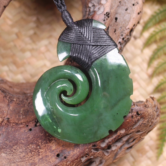Hei Matau or Fish Hook carved from Hapopo Pounamu - NZ Greenstone