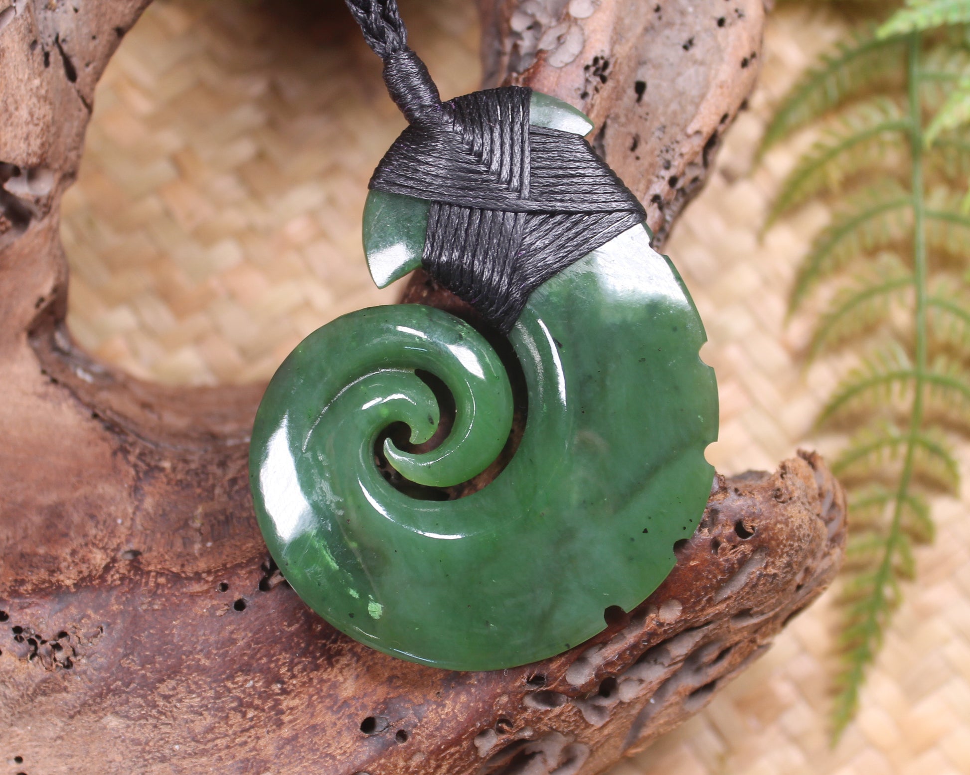 Hei Matau or Fish Hook carved from Hapopo Pounamu - NZ Greenstone