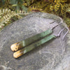 Roimata or Teardrop earrings carved from Flower Jade Pounamu - NZ Greenstone