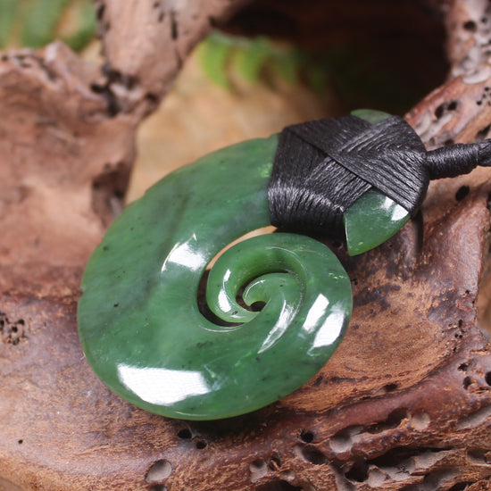 Hei Matau or Fish Hook carved from Hapopo Pounamu - NZ Greenstone