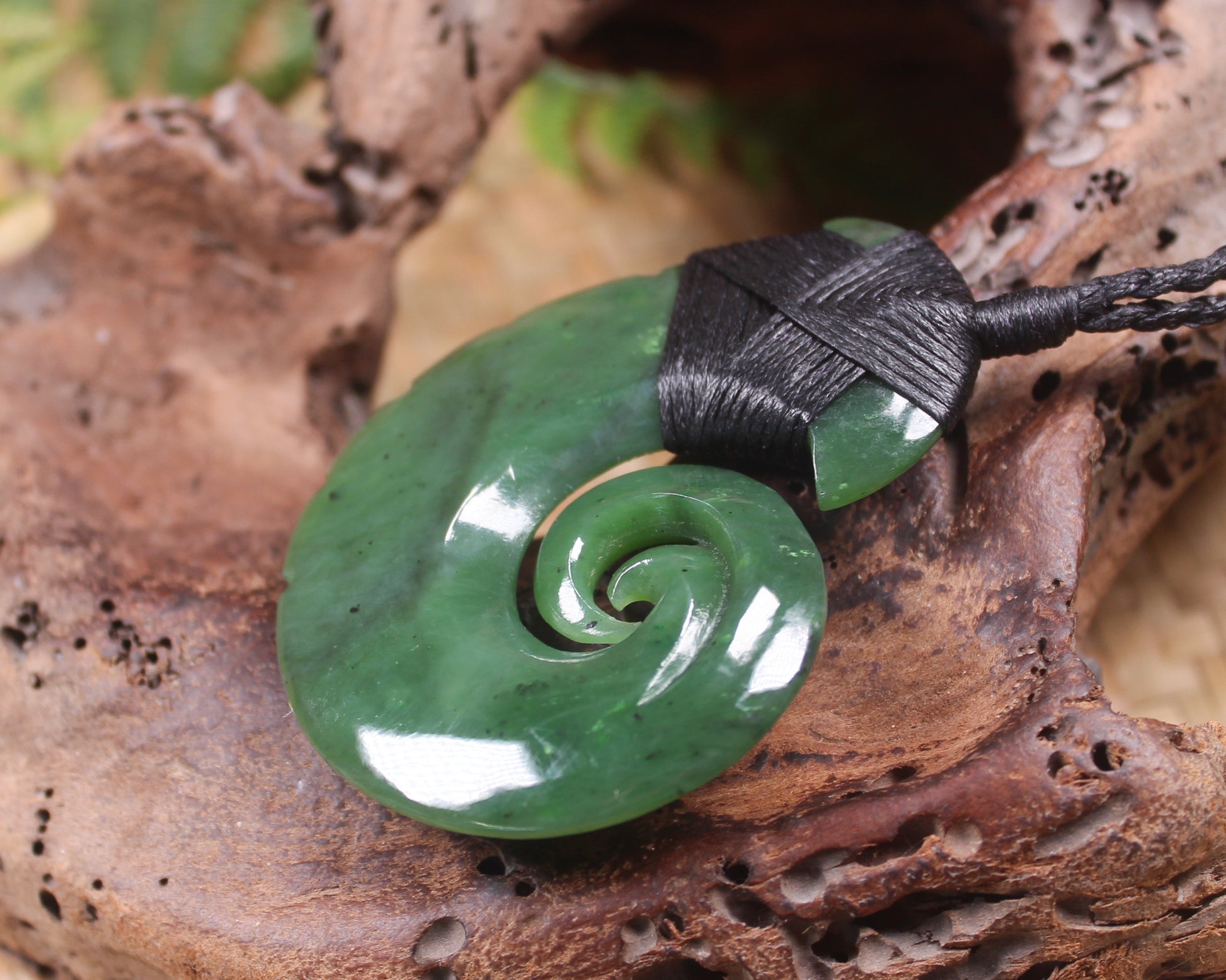 Hei Matau or Fish Hook carved from Hapopo Pounamu - NZ Greenstone