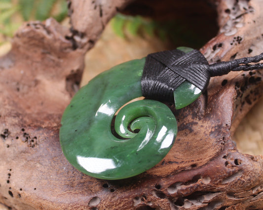 Hei Matau or Fish Hook carved from Hapopo Pounamu - NZ Greenstone
