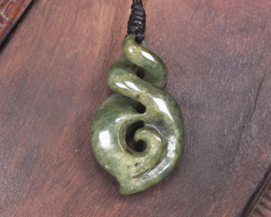 Hapopo Pounamu Koru Twist - NZ Greenstone