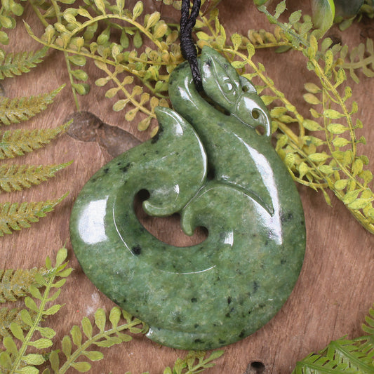 Manaia pendant carved from Rimu Pounamu - NZ Greenstone