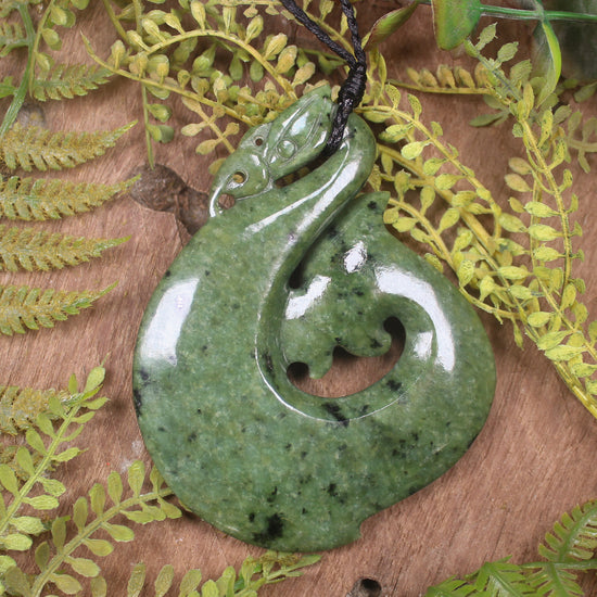 Manaia pendant carved from Rimu Pounamu - NZ Greenstone