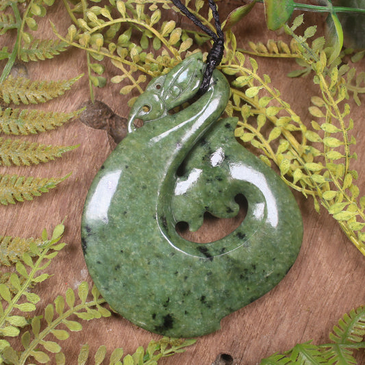 Manaia pendant carved from Rimu Pounamu - NZ Greenstone