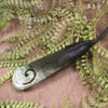 Roimata or Teardop with Koru carved from Rimu Pounamu - NZ Greenstone
