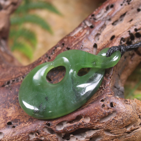 Koru Twist Pendant carved from Hapopo Pounamu - NZ Greenstone