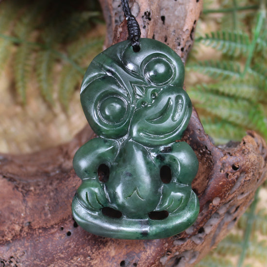 Hei Tiki carved from Kawakawa Pounamu - NZ Greenstone