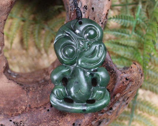 Hei Tiki carved from Kawakawa Pounamu - NZ Greenstone