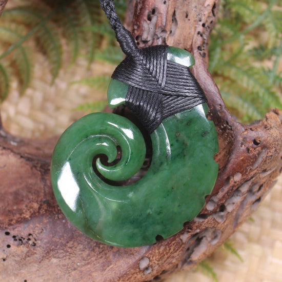 Hei Matau or Fish Hook carved from Hapopo Pounamu - NZ Greenstone