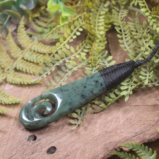 Roimata with Koru Pounamu Pendant - NZ Greenstone