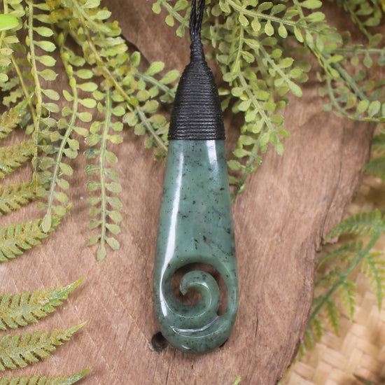 Roimata with Koru Pounamu Pendant - NZ Greenstone