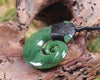 Hei Matau or Fish Hook carved from Hapopo Pounamu - NZ Greenstone