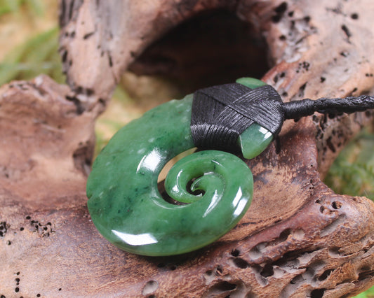 Hei Matau or Fish Hook carved from Hapopo Pounamu - NZ Greenstone