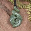 Twist or Pikorua carved from Hapopo Pounamu - NZ Greenstone