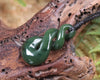 Twist carved from Kawakawa Pounamu - NZ Greenstone