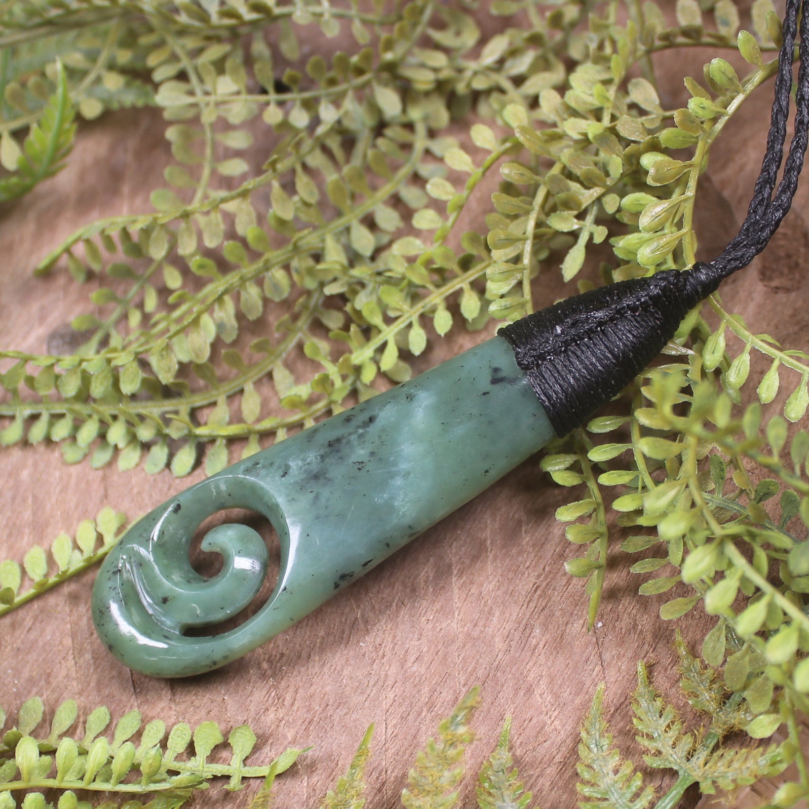 Roimata with Koru Pounamu Pendant - NZ Greenstone