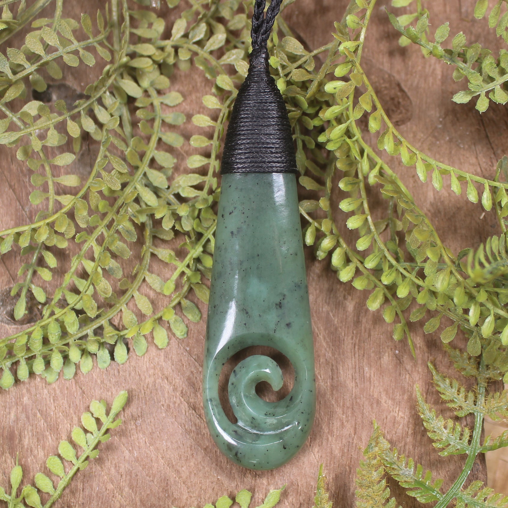 Roimata with Koru Pounamu Pendant - NZ Greenstone