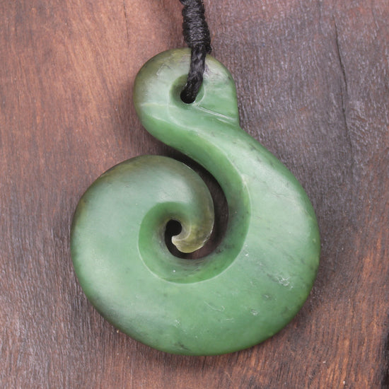 Koru carved from Hapopo Pounamu - NZ Greenstone