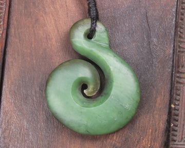 Koru carved from Hapopo Pounamu - NZ Greenstone