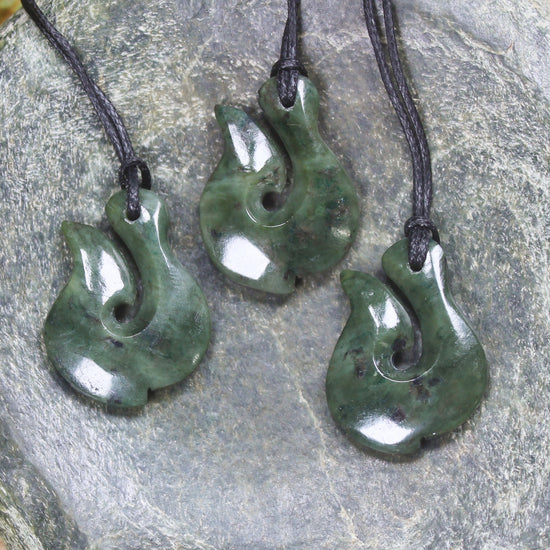 Hei Matau carved from Hapopo Pounamu - NZ Greenstone