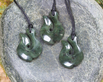 Hei Matau carved from Hapopo Pounamu - NZ Greenstone