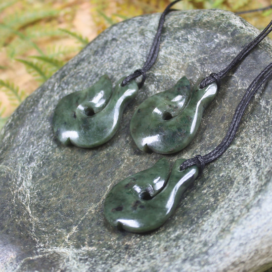Hei Matau carved from Hapopo Pounamu - NZ Greenstone