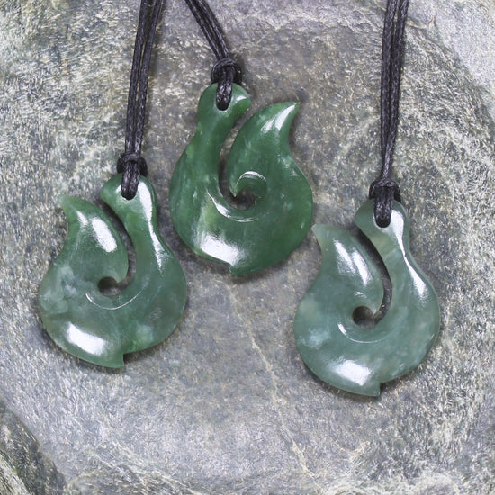 Hei Matau carved from Hapopo Pounamu - NZ Greenstone