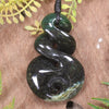 Koru Twist carved from Kawakawa Pounamu - NZ Greenstone
