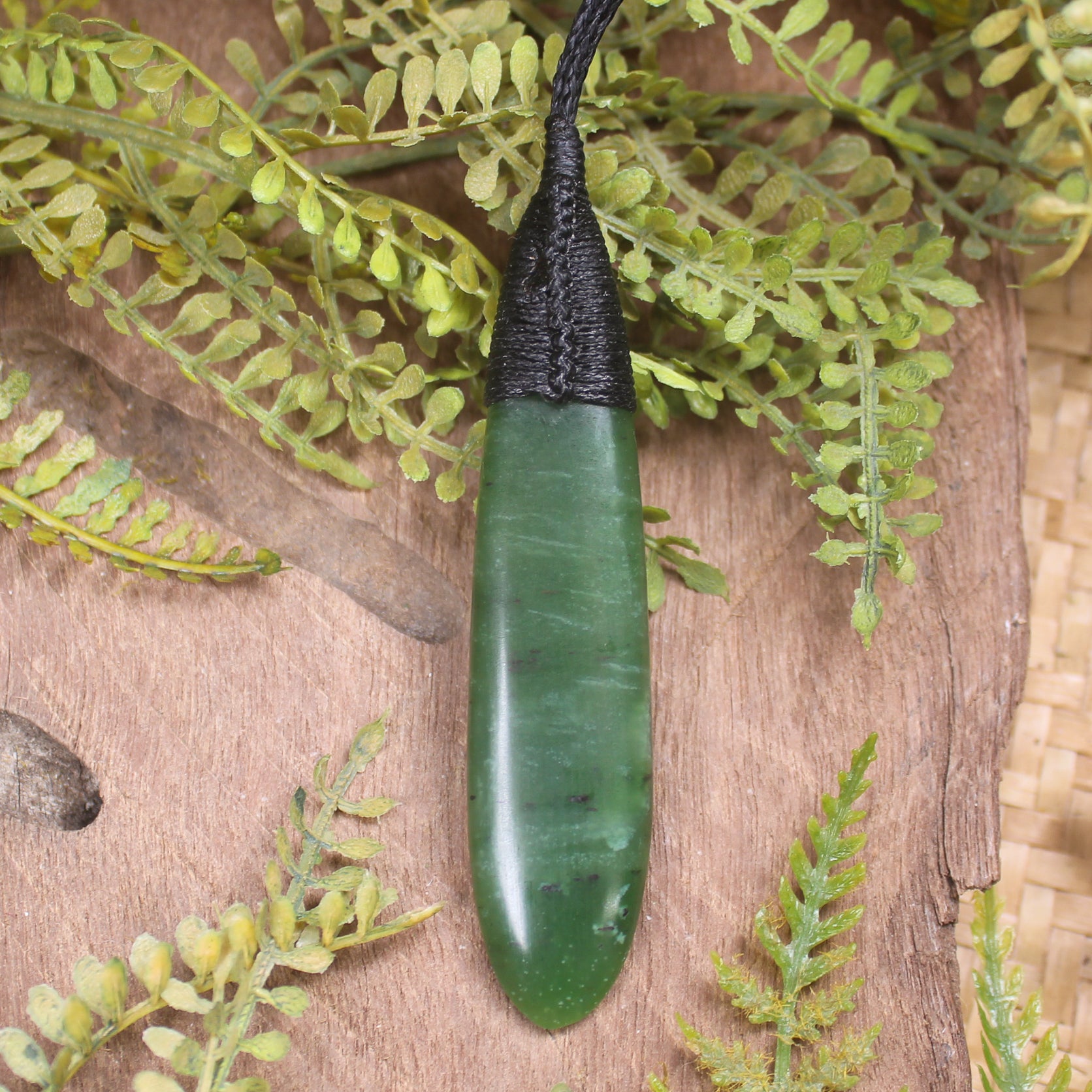 Roimata or Teardop carved from Hapopo Pounamu - NZ Greenstone