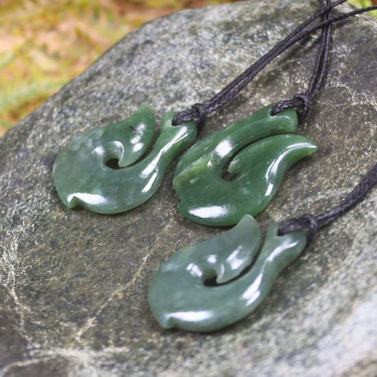 Hei Matau carved from Hapopo Pounamu - NZ Greenstone