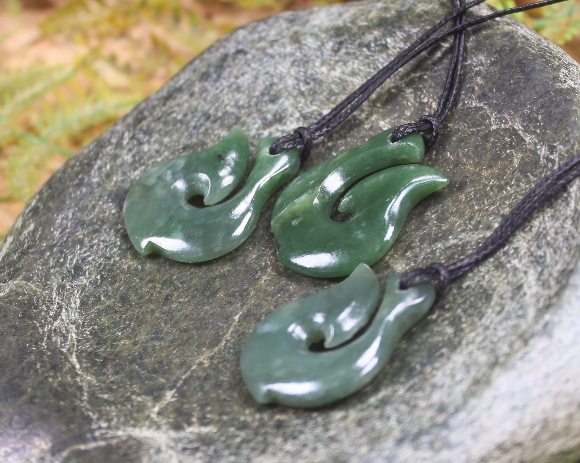 Hei Matau carved from Hapopo Pounamu - NZ Greenstone