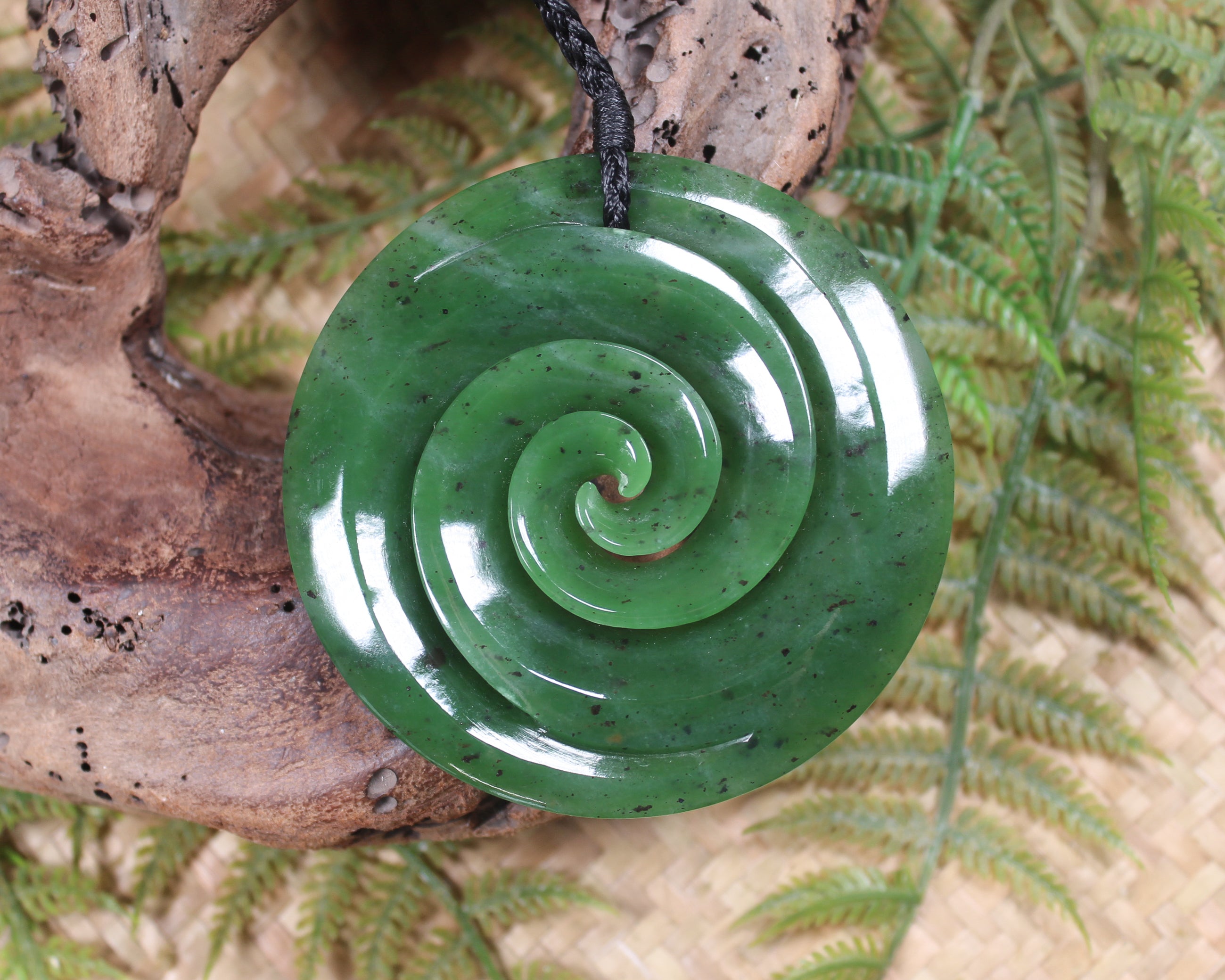 Koru carved from Hapopo Pounamu - NZ Greenstone